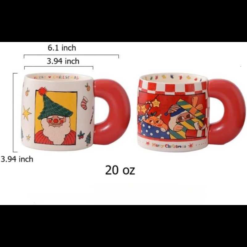 Christmas 20 Oz Ceramic Christmas Coffee Mug with Handle Novelty Festival Gifts for Christmas with Gift Boxset of 2AB Y251112