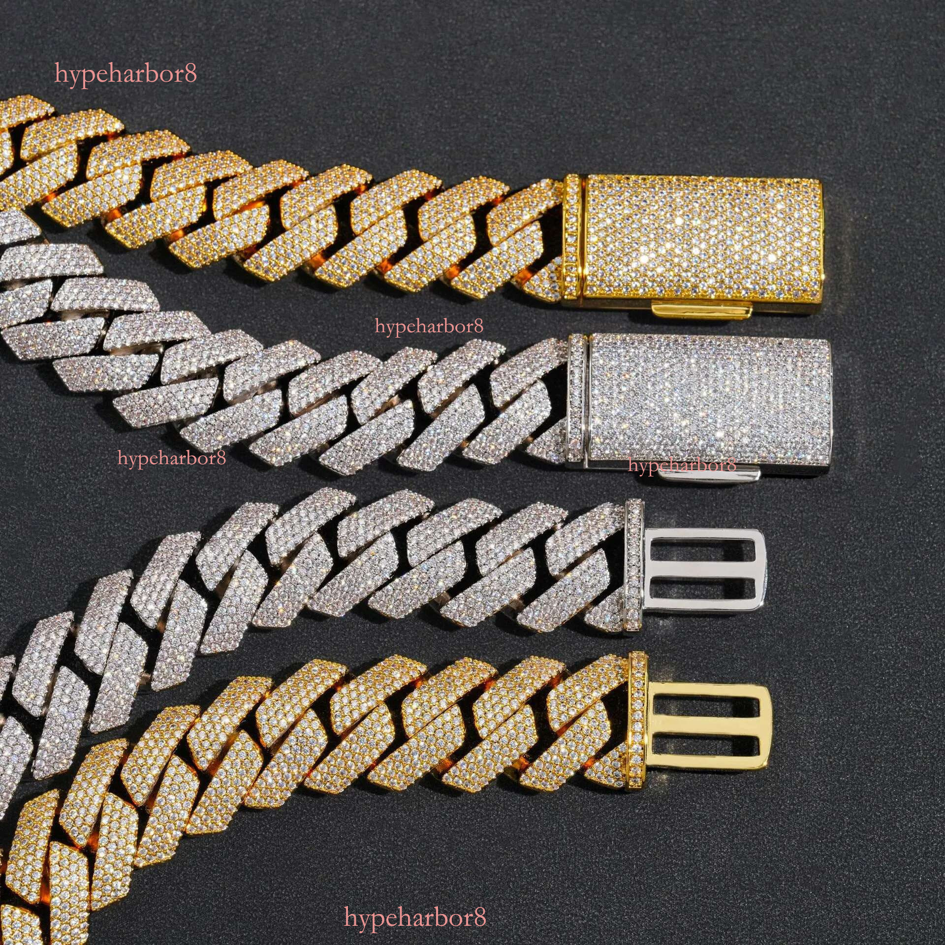 VVS chain jewelry 15mm Personalized Men Female Popular Sier Necklace moissanite bracelet