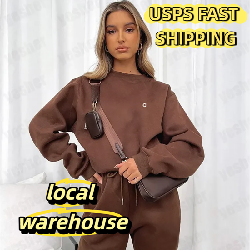 Designer Hoodie Women Sport Fitness Free Shipping Tracksuit 2pcs Letters Print Long Sleeve Bandage Tops Sets Skinny Long Sweat Pants Sets Hoodie CRD2505082