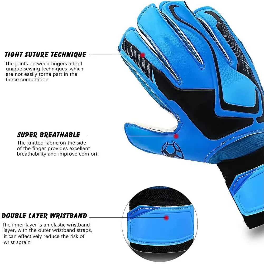 1 pair of football goalkeeper football training gloves thick wear-resistant anti slip fitness gloves with goalkeeperXJ250412