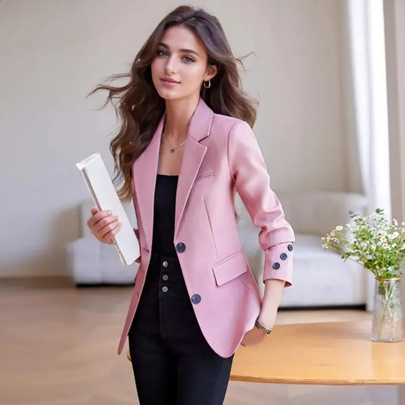 2024 Coat Womens Ultra Thin Single Chest Jacket Office Temperature 250407