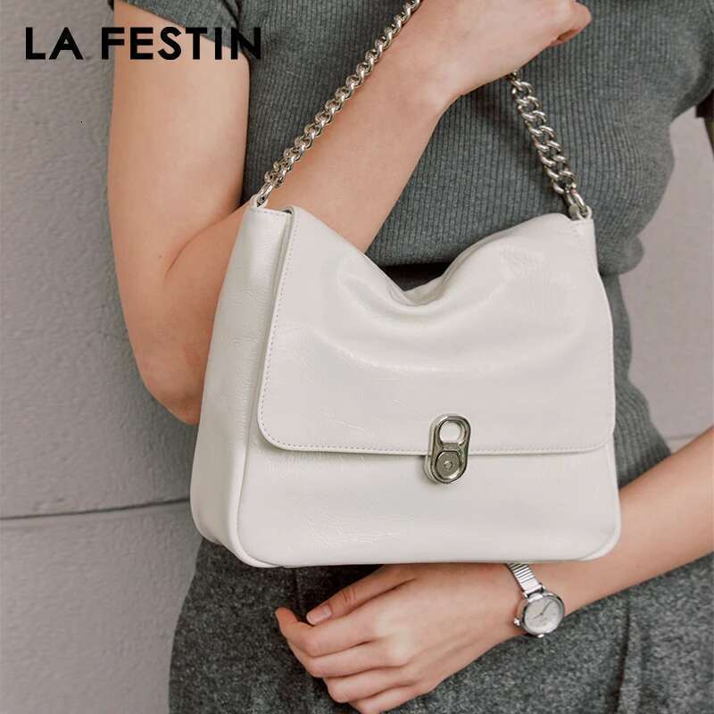 LA FESTIN Original 2024 New Leather Women's Bag Chain Shoulder Crossbody Bag Large Capacity Bags Handbag