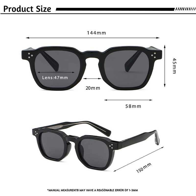 CATERSIDE New Retro Punk Men Sunglasses Square Personalized Design Glasses Womens Fashion Party Glasses Festival Gift 2 Pieces Z250411