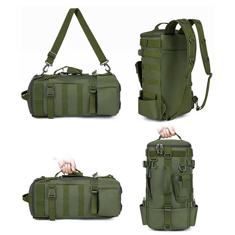 Multifunctional Fishing Backpack Tackle Bag with Rod Holders Fish Equipment Storage Molle Pack Camping Hiking Outdoor Sports Bag Z250411