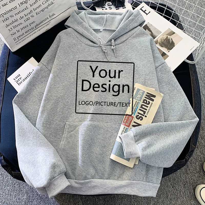 POD customization Womens Customized Printed DIY Text Image Hoodie Personalized Hooded Sweatshirt for Unisex Anime HoodieT251112