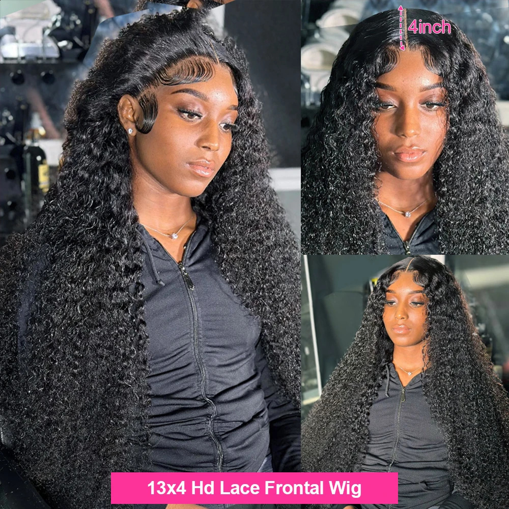 40Inch Deep Wave Frontal Wig Transparent 13x4 13x6 HD Lace Frontal Human Hair Wigs Curly Human Hair Lace Frontal Wigs For Women 250409