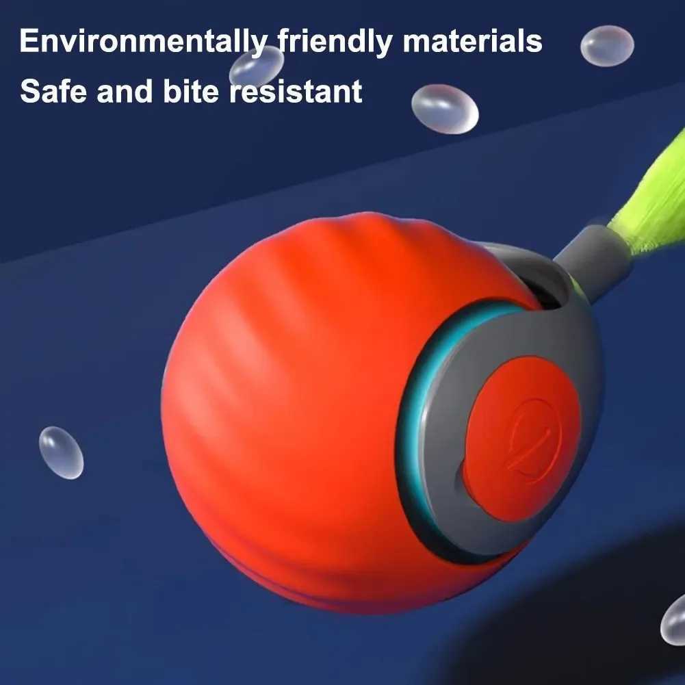 Interactive cat toy ball with automatic rolling smart ball equipped with an artificial tail and USB charging electric pet toy used for teasing and tra