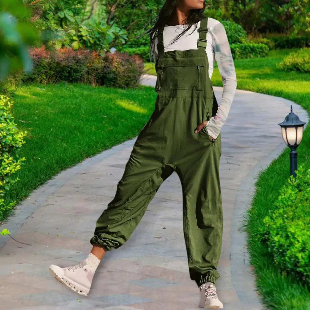 Women Dungarees Stylish Cargo Jumpsuit with Zipper Pockets for Women Workwear Outfit for Travel Wear Women Square Collar251112