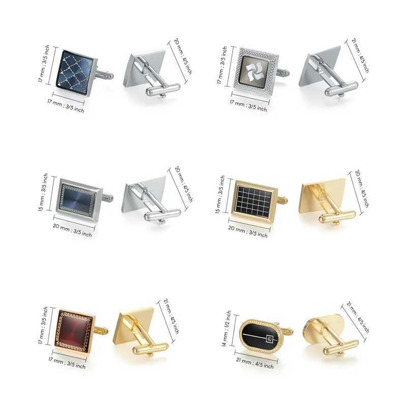 Mens shirts cufflinks mens luxury wedding guests gifts round square fashionable jewelry mens cufflinks tie clipsT250412