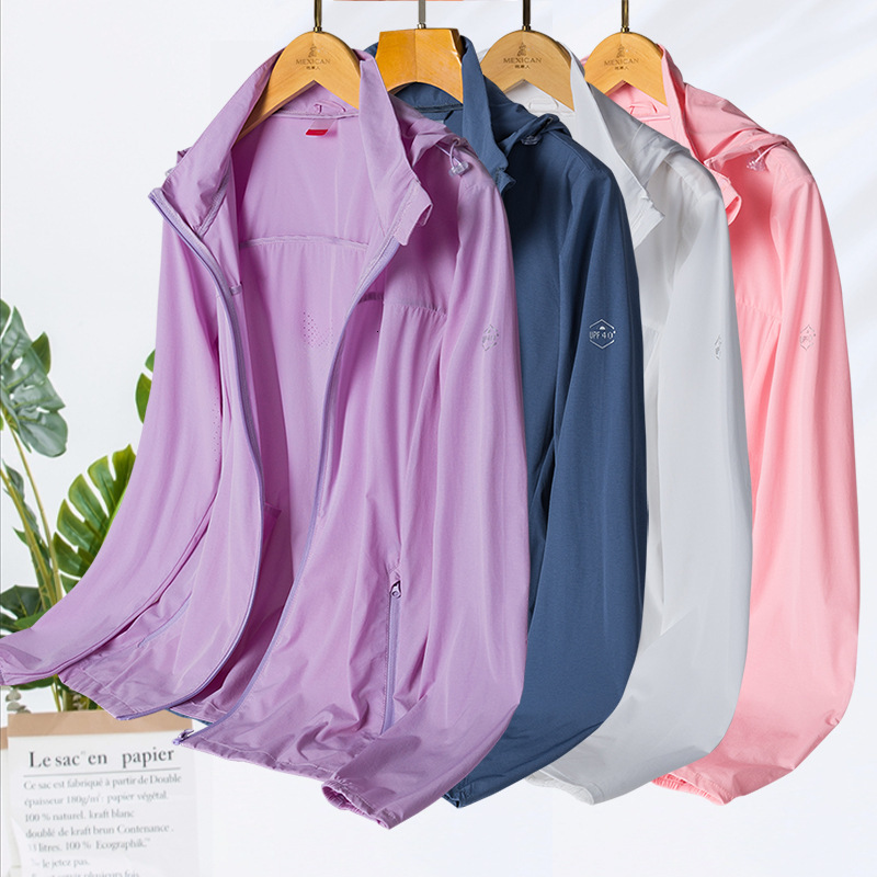 Upf40 Outdoor Waterproof Windbreaker Mens and Womens Summer Removable Hat Skin Coat Anti Uv Summer Sunscreen Shirt
