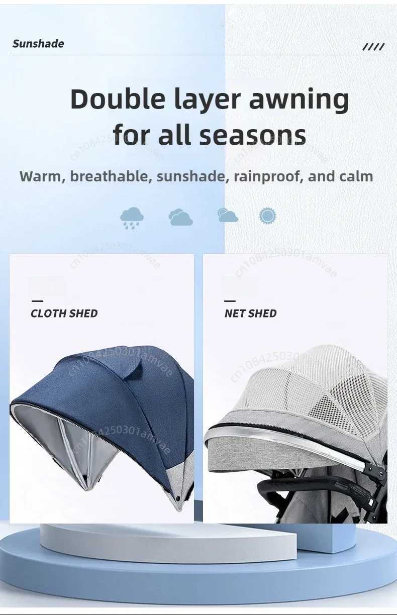 3-in-1 baby stroller with high landscape can sit down or lie down one click folding two-way pushing shock-absorbing four-wheel drive W250411