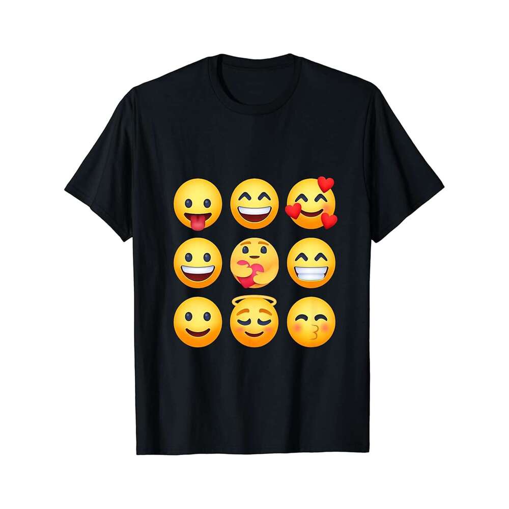 Designer T shirt Social Media Emotional Sarcastic Smile Faces Graphic Designs - 220g T shits