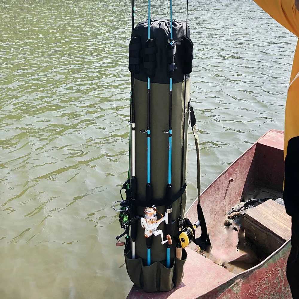 Collapsible Oxford Cloth Fishing Rod Case Fishing Tackle Storage Lure Bag Fish Outdoor Fishing Rod Travel Carry Case Pesca Z250411