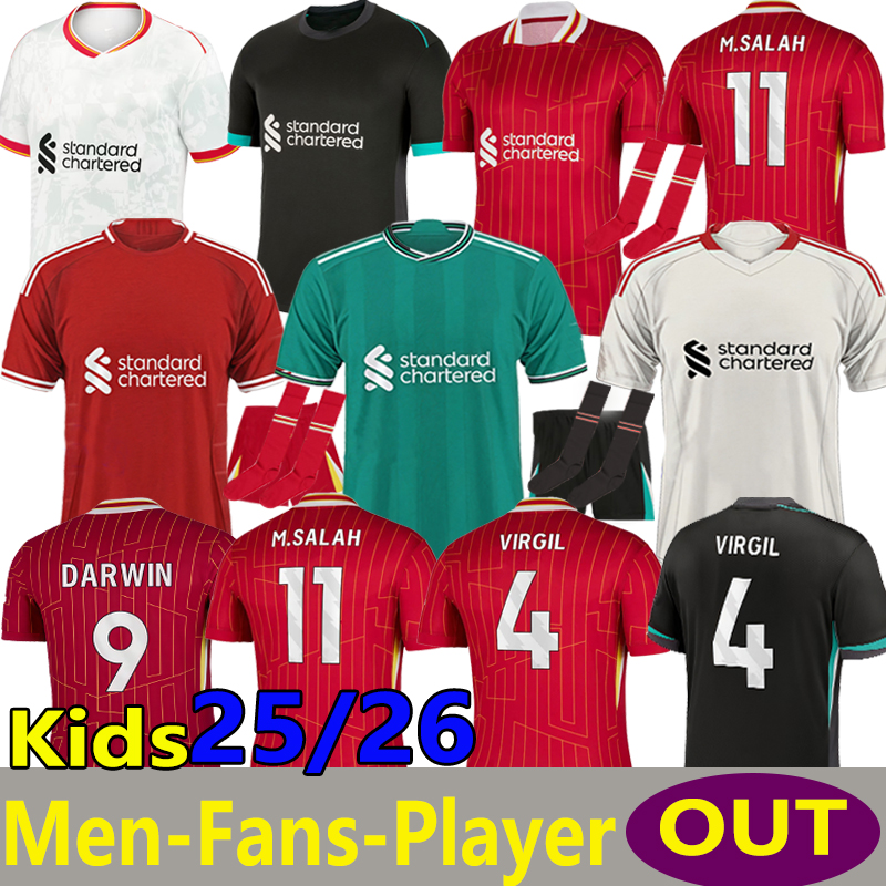 24 25 26 The RedsMohamed Salah SZOBOSZLAI GAKPO MAC ALLISTER LUIS DIAZ ENDO soccer jerseys 2025 2026 DARWIN football shirts men kids kit tops