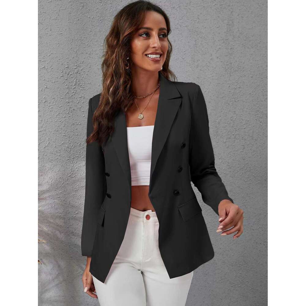 2025 In Stock Cross-Border European And American Amazon Wish Spring Summer Women's Slim Fit Long Sleeve Blazer Versatile 1620 Ba32 726c 283d