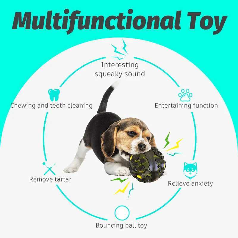 Natural dog chewing toy teeth cleaning pet rubber ball rolling interactive squeezing chewing small medium and large dog activity game Z250412