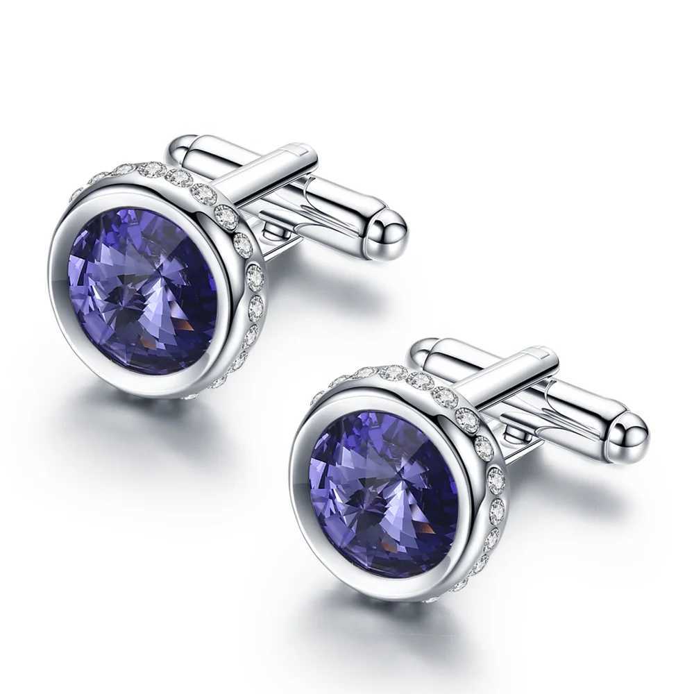 Mens crystal shirt cuffs grooms gift wedding cufflinks for mens fathers husbands and friendsT250412