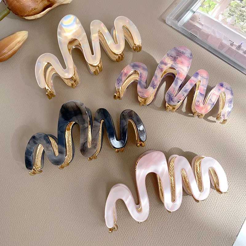 1 new acetic acid shark clip high-quality metal clip wave fashion womens high-end feeling Y2504012
