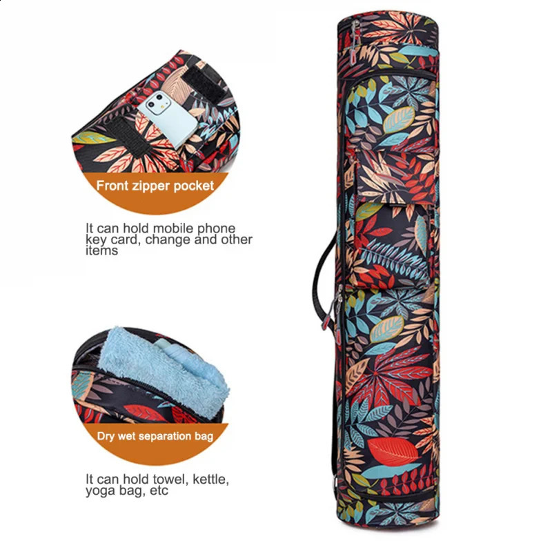 Printed Yoga Bag Exercise Mat Bag Yoga Pilates Mat Backpack Fitness Dance Gym Mat Cover Exercise Backpack 250407