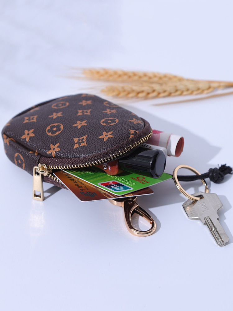 Women's New Mini Compact Multi-Functional Car Key Pouch 2-in-1 Card Holder Coin Purse Storage Bag