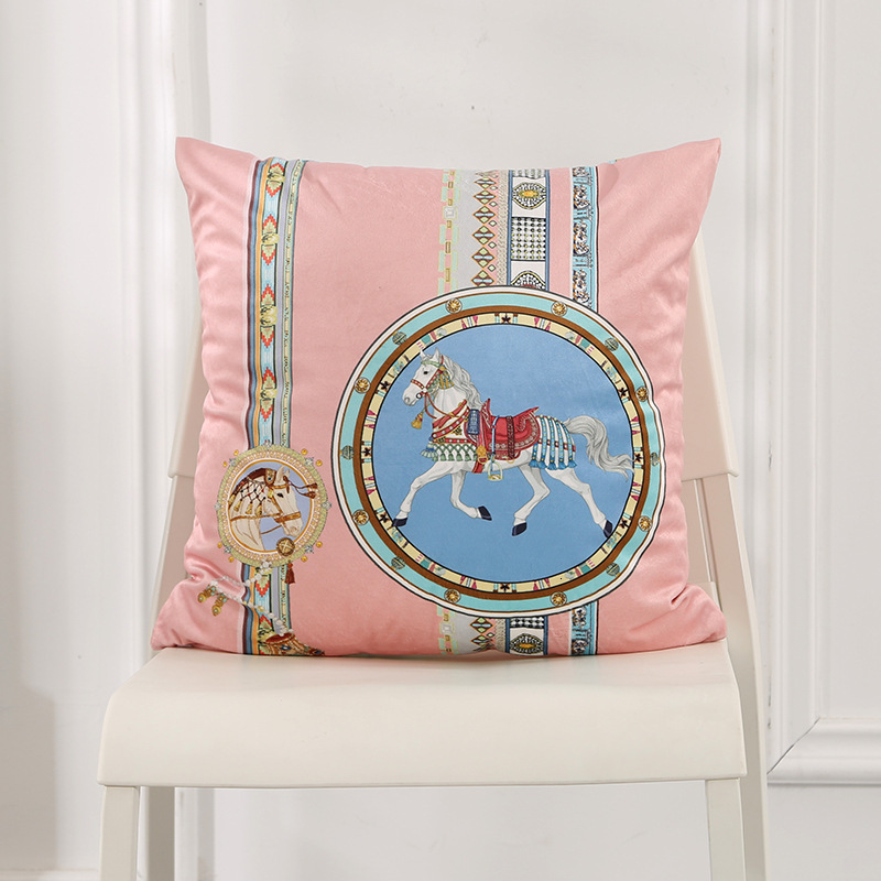 Light Luxury Printed Dutch Velvet Pillowcase Living Room Sofa Simple Modern Cushion Cover Bay Window Bedside home decor