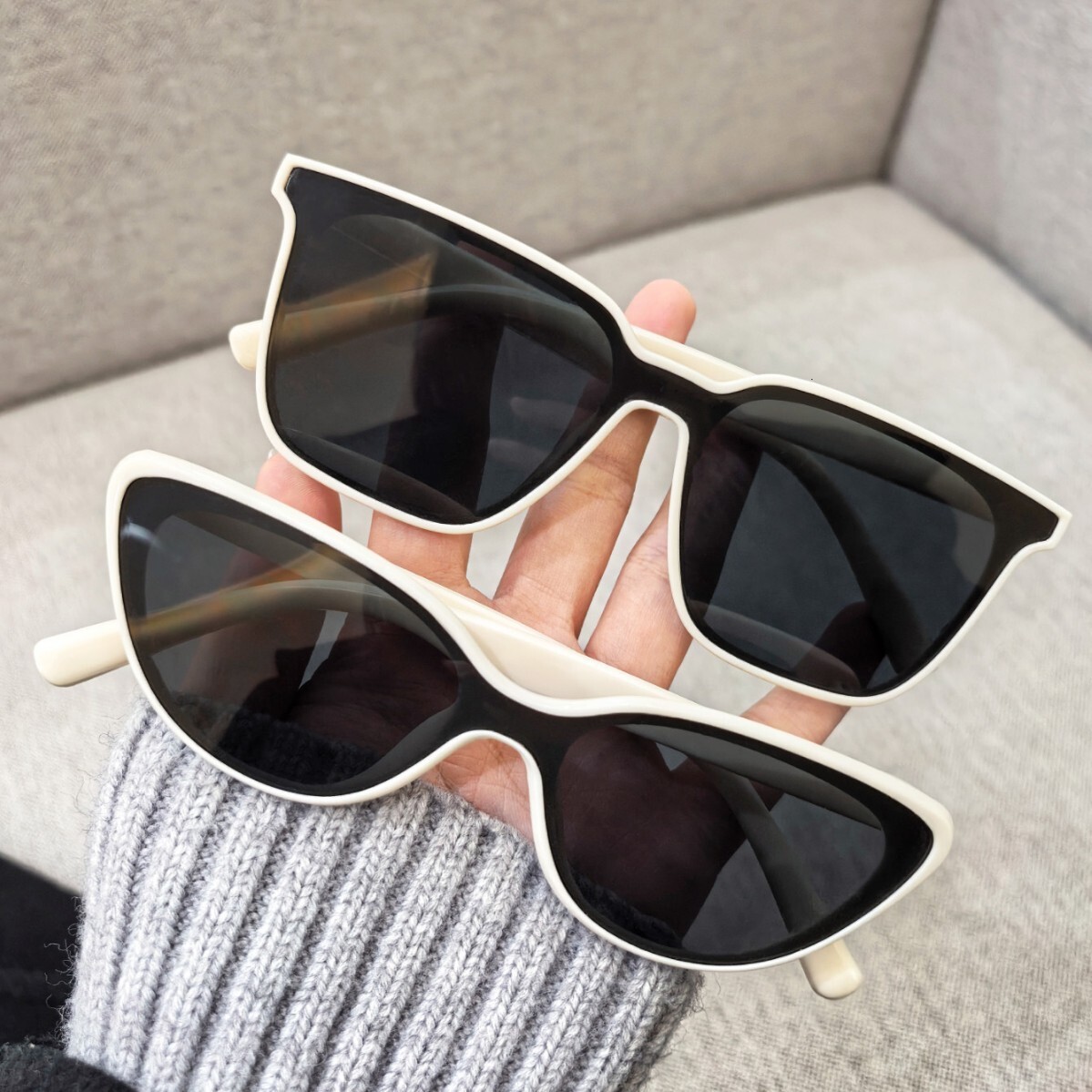 Frame Trendy Men's and Women's Street Photography New Fashion 2025 Glasses Cat Eye Sunglasses