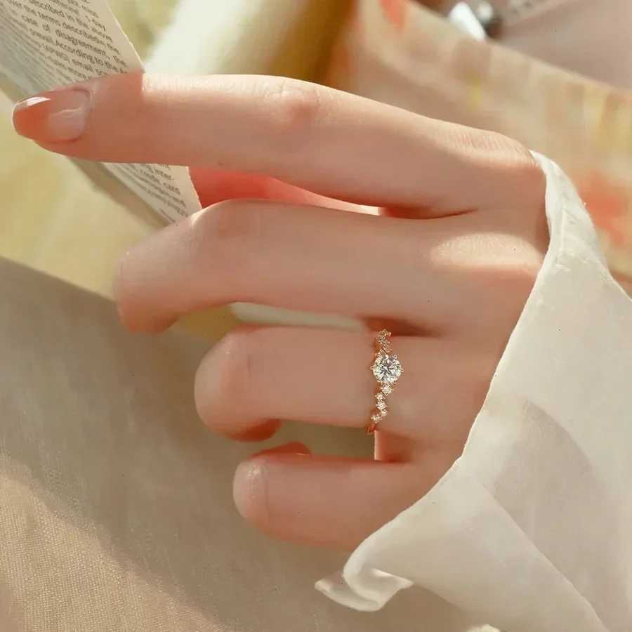 Star Engagement Rings for Women Stainl Steel Ring Certificate Promise Wedding Jewelry Bague Acier Inoxydables FemmeXJ250412