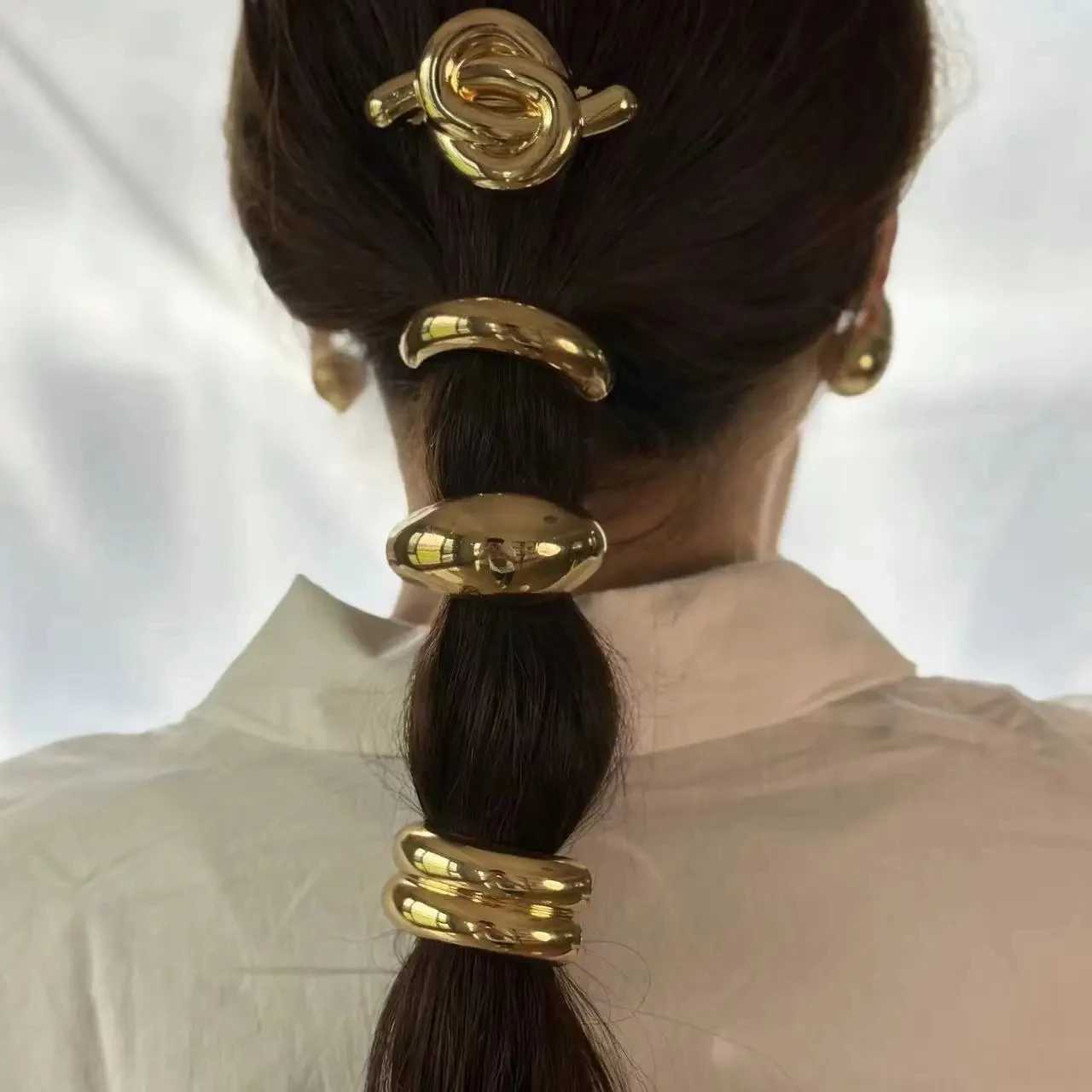 Metal Irregular Double layered Hairbands Womens Headbands Elastic Hair Needles Hairbands Fashion Jewelry Hair Accessories Gifts Y2504012