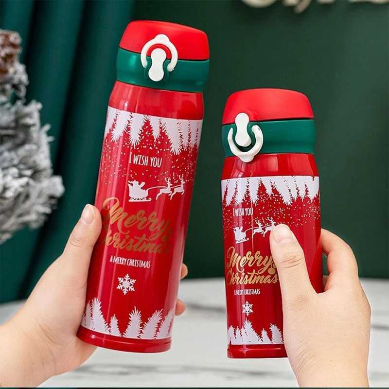 Christmas 304 stainless steel Christmas and New Year gift spring thermos cup male and female students creative water cup net red simple cu Y251112
