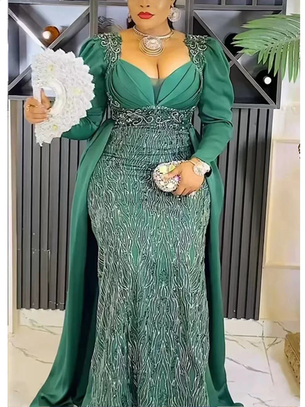 Extra Large Evening Dress African Womens y Glitter Elegant Christmas Wedding Party Long Ankara 250411