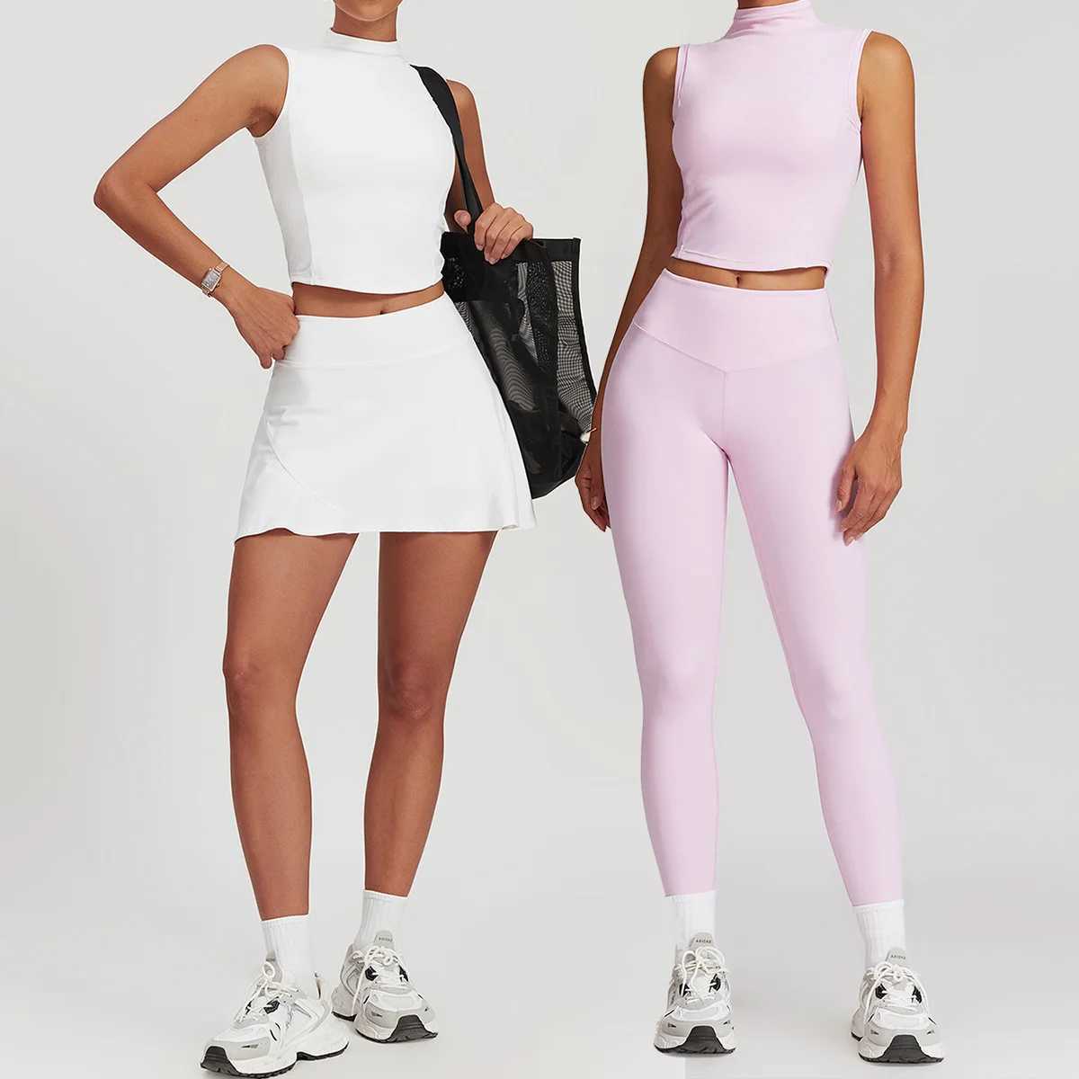 Tennis Skirt Leggings Tank Shorts Suit Yoga Gym Sets 2 piece Women Clothes Seamless Sports culottes Fitness Workout Sportswear J251112