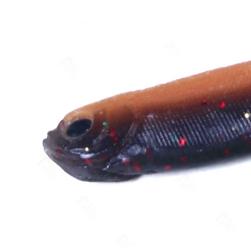 10PCS Black Minnow Jerk Shad Maggot Worm Bait 8cm/2g Soft Silicone Fish Lure Saltwater Freshwater Fishing Jigging Wobbler Tackle Z250411