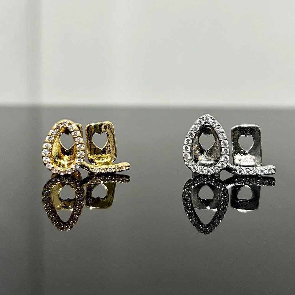 RACHELZ Gold Silver Horizontal Rod Hollow Flame Zircon Teeth Matte Hip Hop CZ Stone Teeth Matte W250412
