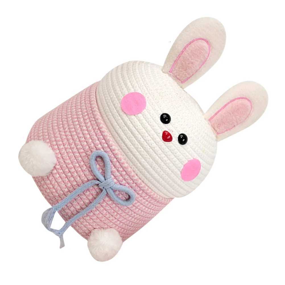 Cotton Rope Woven Storage Basket With Lid Desktop Organizer For Snacks Sundries Decorative Basket Bedro Household Y251112