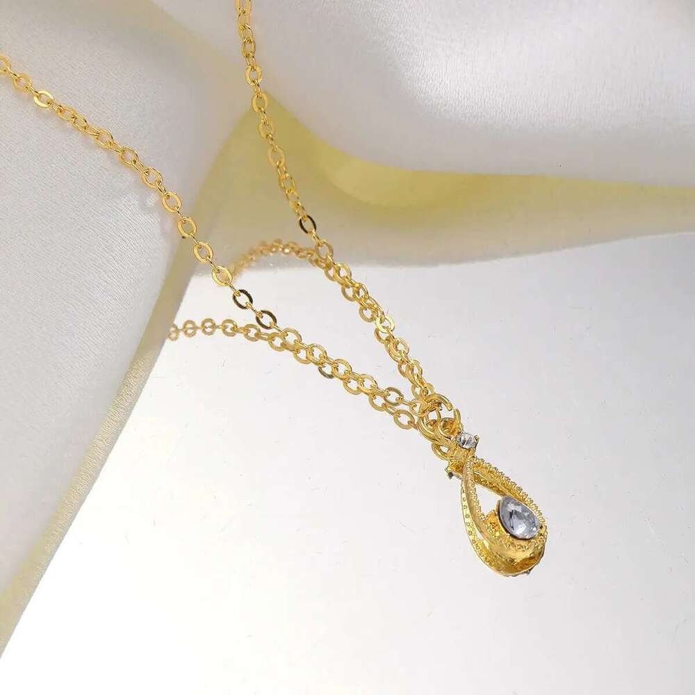 French Micro-inlaid Zircon Water Drop Temperament Super Immortal Necklace Student Clavicle Chain Girl Ins Cold Breeze