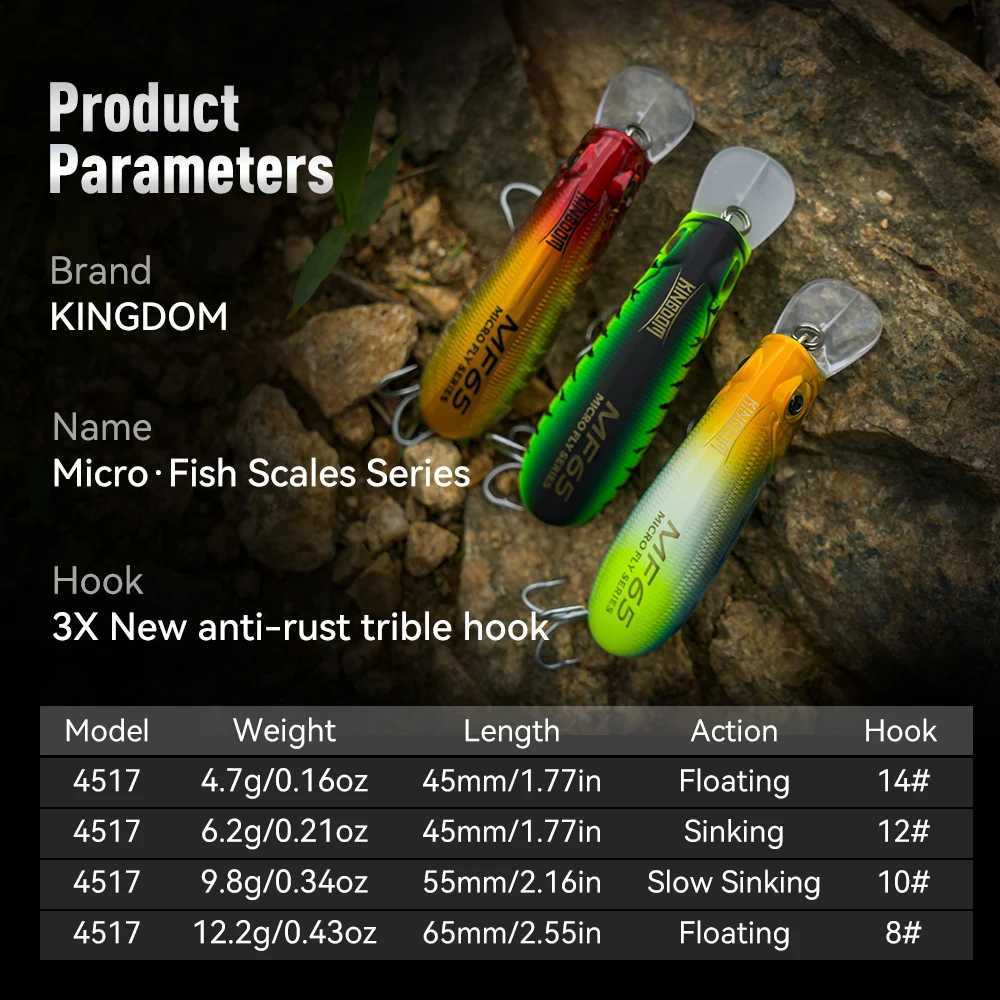 Kingdom Fishing Lure Sinking Floating Minnow 45mm 55mm 65mm Wobblers Artificial Hard Baits Long Casting Fishing Tackle Lures Z250411