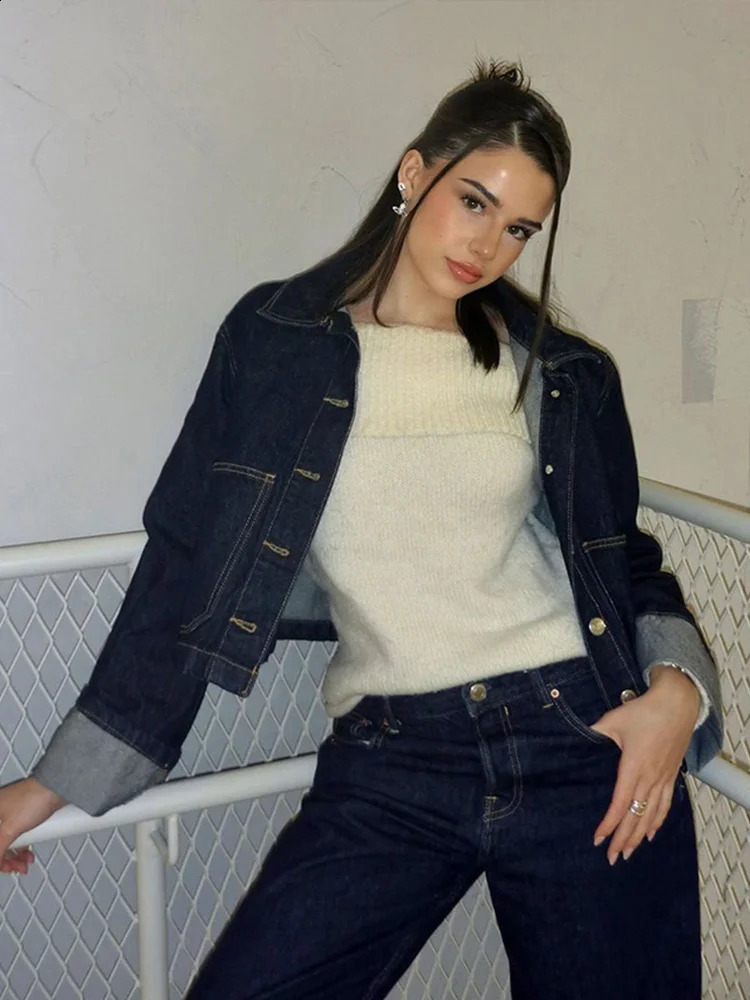 Street Denim Skirt Suits Women Turn Down Collar Single Breasted Coat Mini Skirts Outfit 2025 Spring Fashion Lady Two Pieces Sets 250411