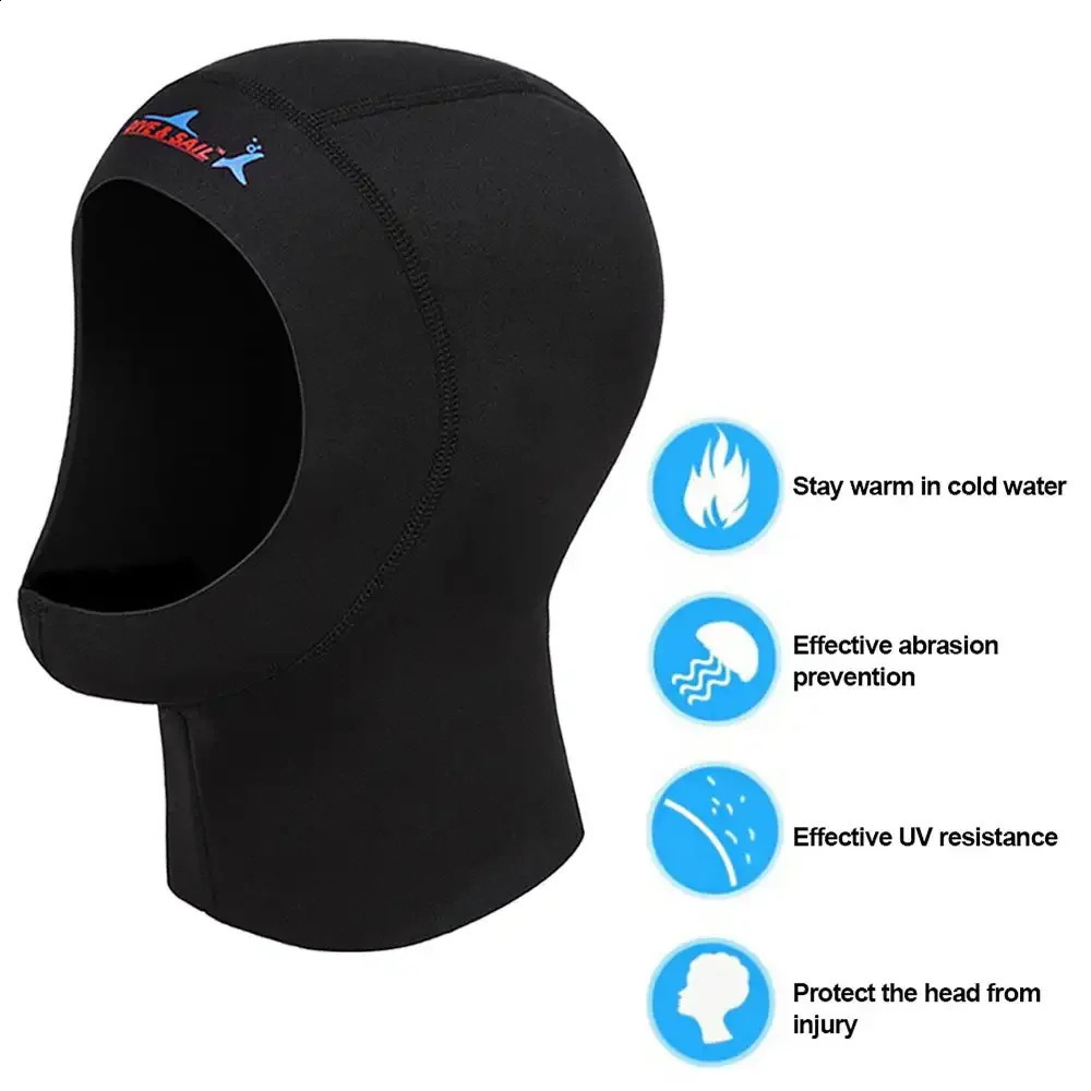 Neoprene Men Women Fishing Snorkeling Hood Cap Swim Full Face Mask Waterproof Warm Scuba Diving Hat winter swimming cap 250411