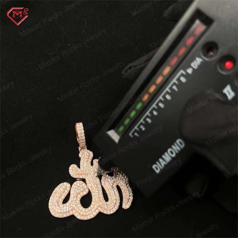 Rappers Custom Moissanite Pendant 925 Sterling Silver Hiphop Allah Pendant Iced Out VVS Moissanite Pendant