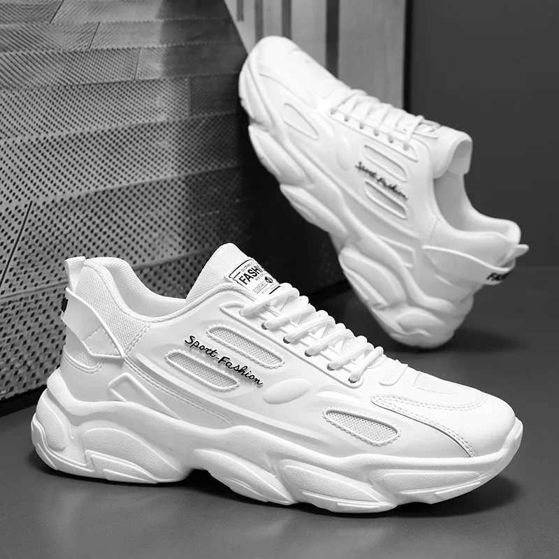 White Fashion Mens Casual Sneakers New Autumn Mens Sports Desig Shoes Lace-up Non-slip Shoe Outdoor M Breathable Sneaker Z250411