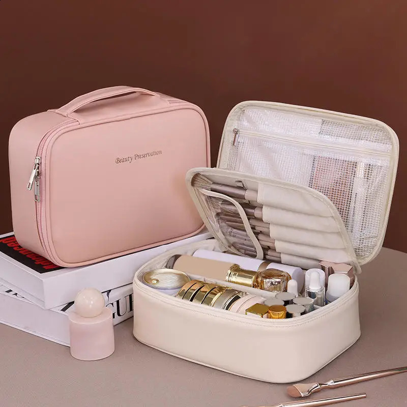 PU leather makeup bag large capacity makeup bag makeup bag womens travel essentials 250410