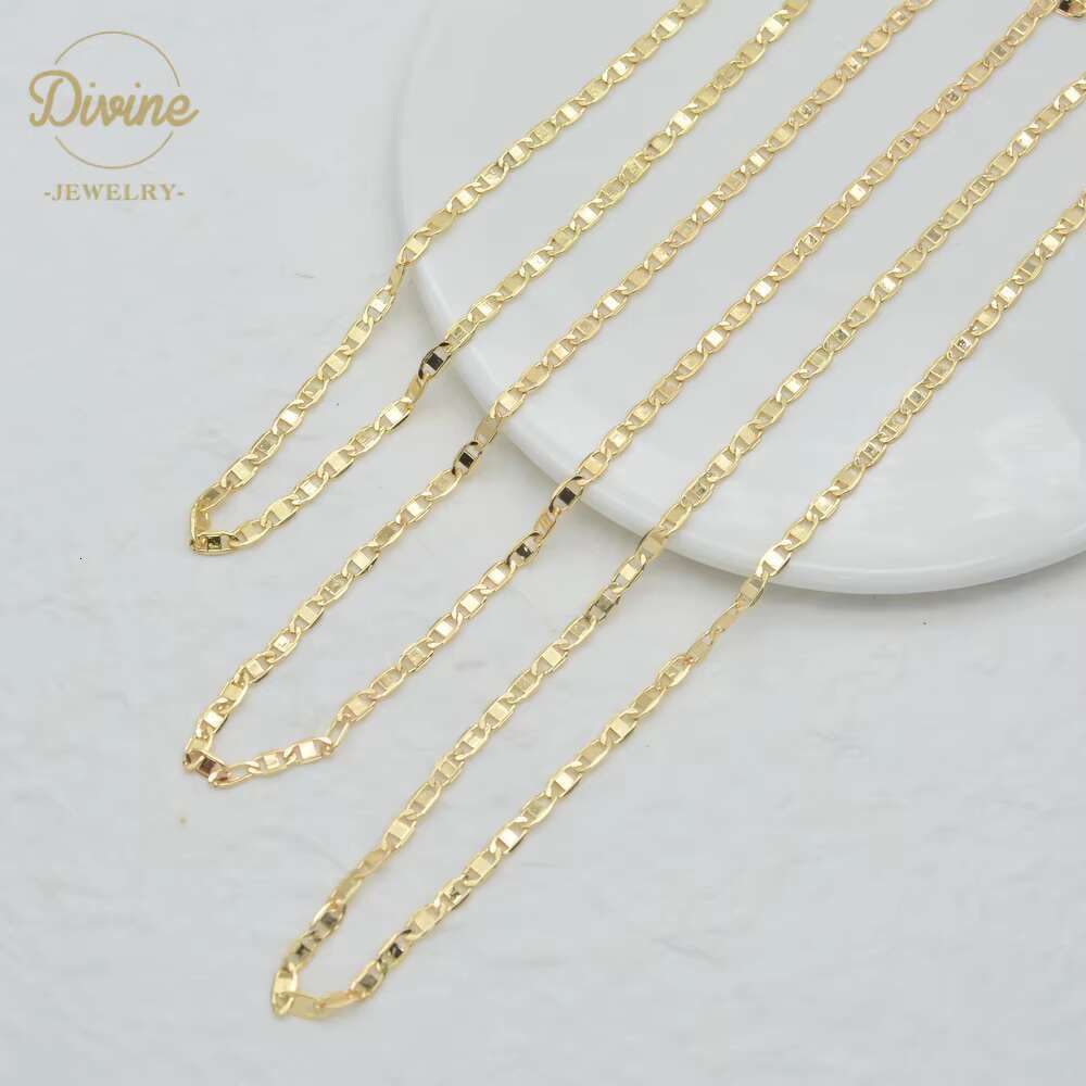 Best Sale 4mm Dubai 18k Gold Plated Fashion Chain Jewelry Necklace Copper Alloy Men Cuban Figaro Link Chain Necklace