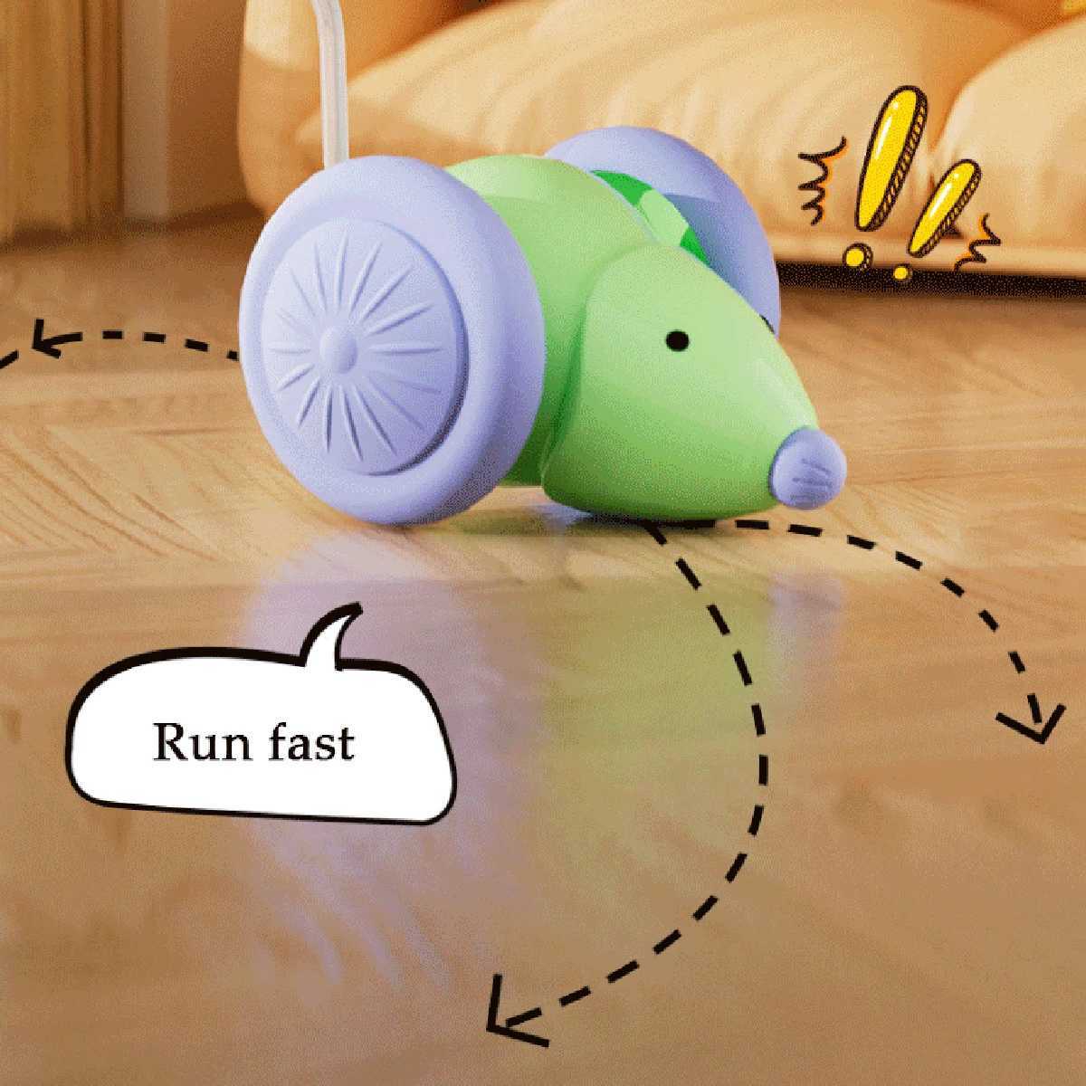Intelligent electric mouse cat toy used for interactive gaming time with obstacle avoidance silent charging 1.5H battery life Y250412