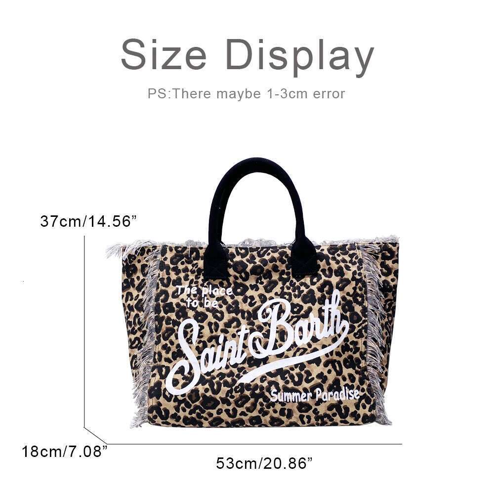 Casual Canvas Leopard Print Tote Bags For Women Designer Handbag Purses 2025 New In Tassel Letter Underarm Cloth Shoulder