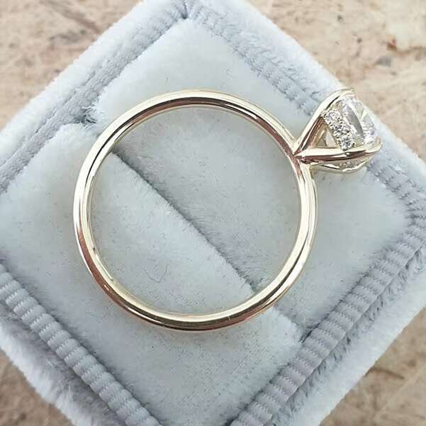 Jewelry 925 Sterling Silver Wedding Ring Women 18k Gold Plated Natural Diamond Engagement Ring