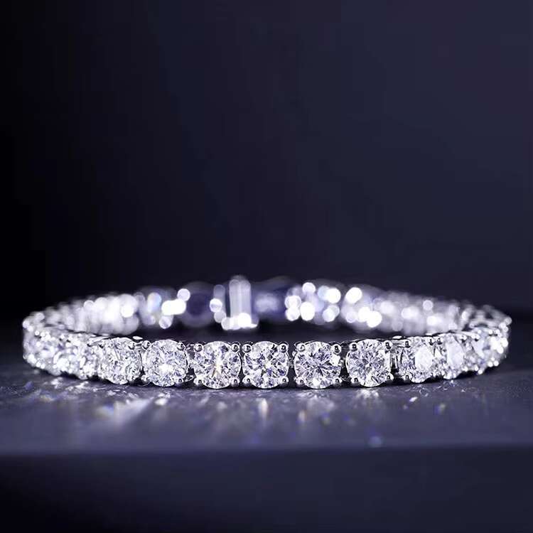 Hiphop Jewelry 925 Silver 18K Gold Plated Pass the Diamond Tester D/VVS Moissanite Tennis Chain for Factory Price