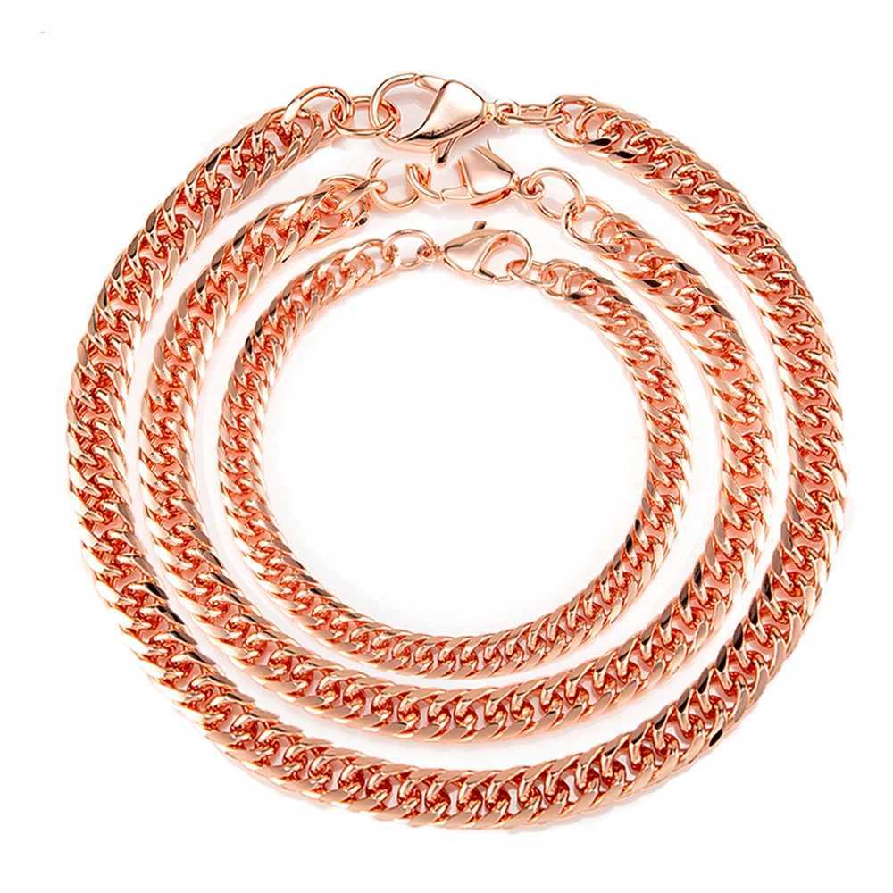 Pure Copper Bracelet for Men Women Adjustable Cuban Chain Link Lobster Clasp 6mm Anti-scratch Bracelets Male 7-10.5 Inch JewelryC250411