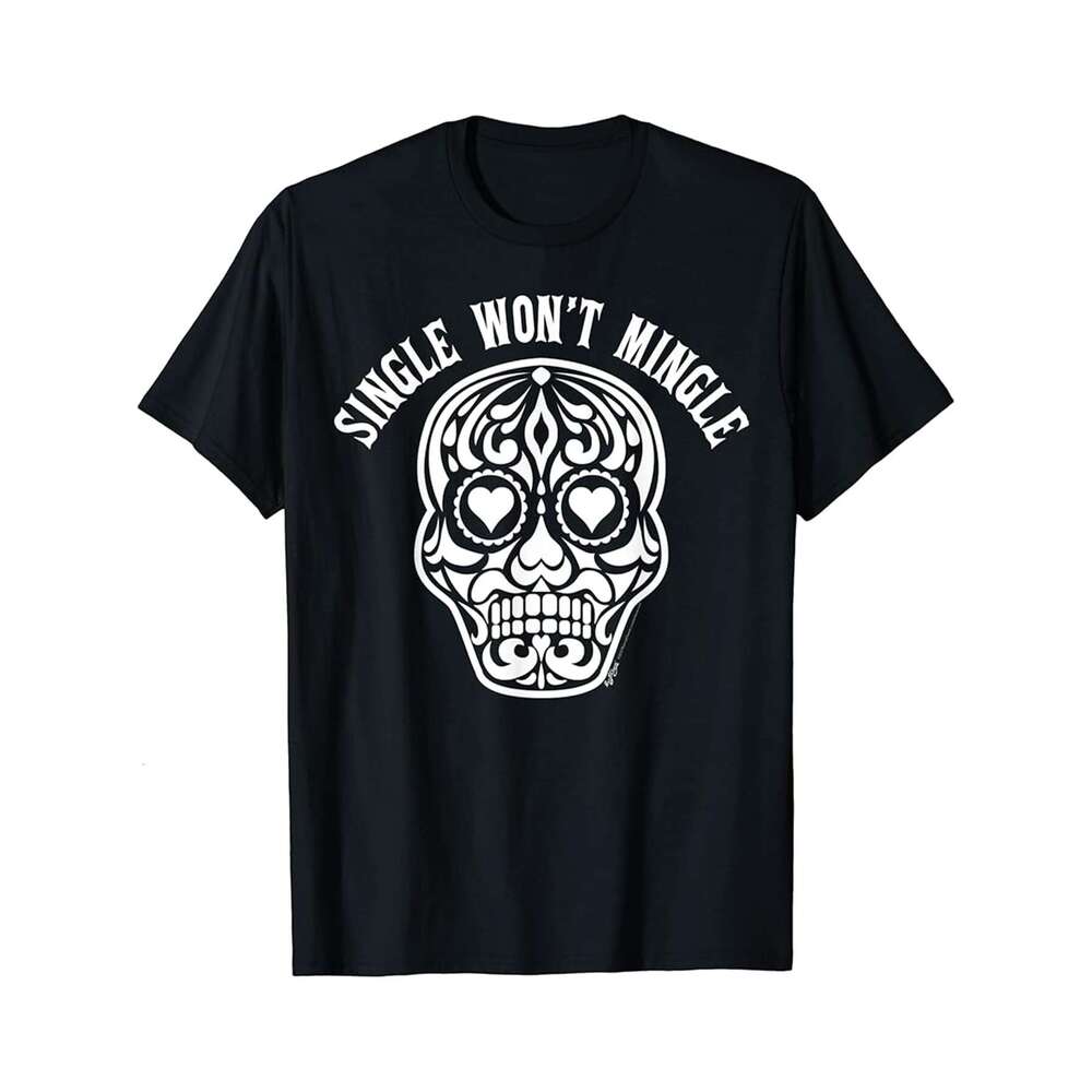 Designer T shirt Single Af Sugar Heart Skull Anti Valentines Day - 220g T shits