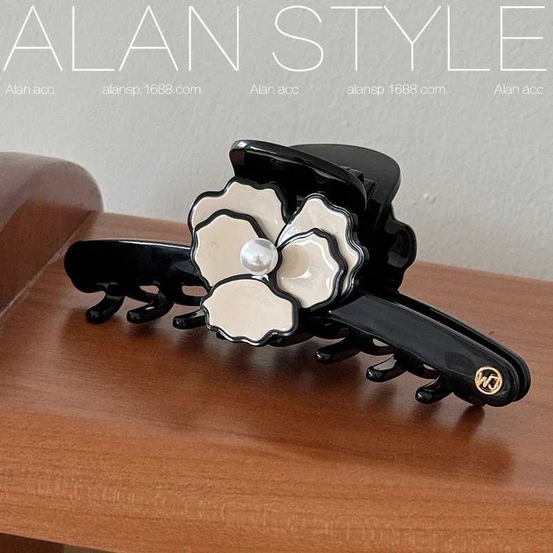 Acetic acid hair claw clip flower Camilla shaped hair clip for girls and women hair accessories Y2504012