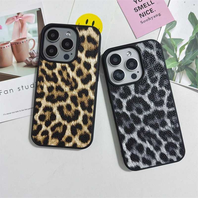 Luxury leopard print pattern PU leather Case for iPhone 16 15 14 Phone Cover 15 14 13 12 11 Pro MAX Hard Shockproof Back Funda K251111
